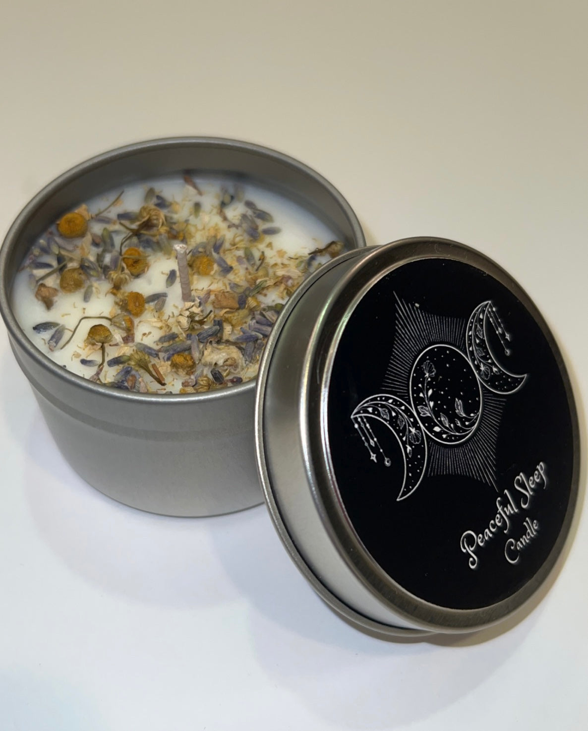 Peaceful Sleep 6oz Tin Scented Herbal Candle